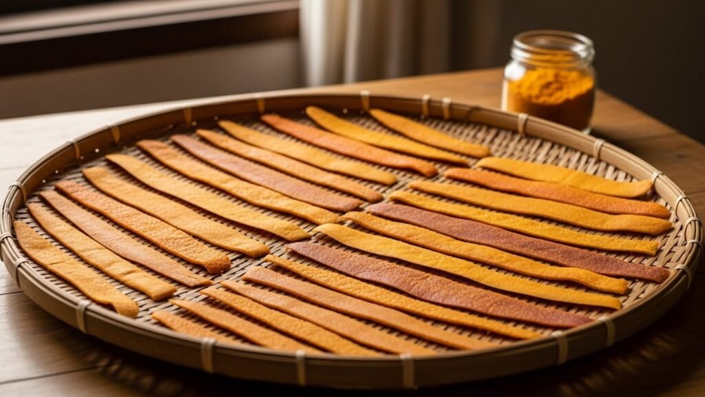 The Natural Process of Air-Drying Mango Peels
